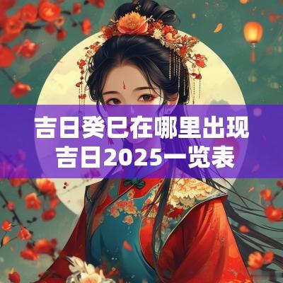 吉日癸巳在哪里出现 吉日2025一览表