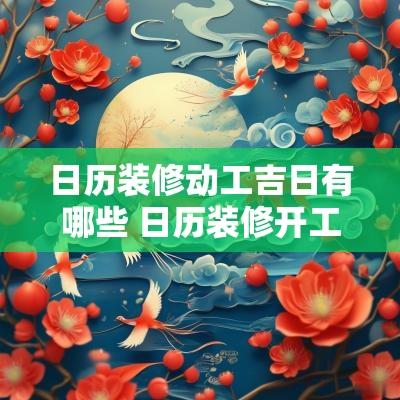 日历装修动工吉日有哪些 日历装修开工吉日一览表