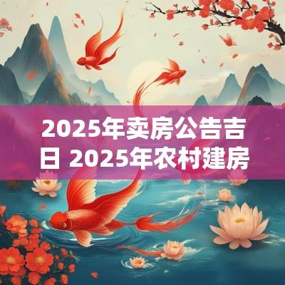 2025年卖房公告吉日 2025年农村建房吉日