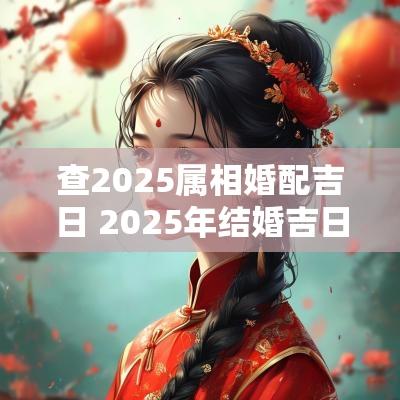查2025属相婚配吉日 2025年结婚吉日带属相