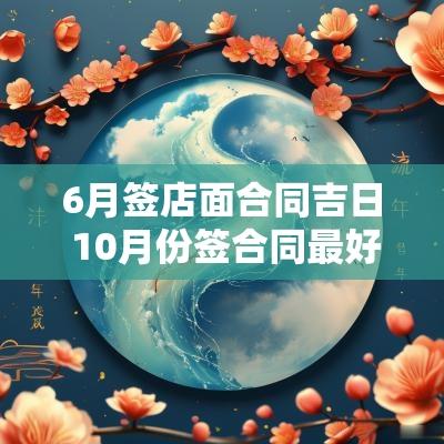 6月签店面合同吉日 10月份签合同最好吉日