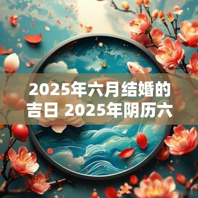 2025年六月结婚的吉日 2025年阴历六月适合结婚的吉日