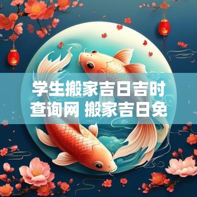 学生搬家吉日吉时查询网 搬家吉日免费测吉时查询