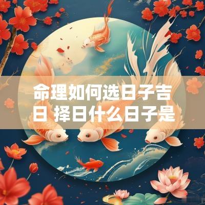 命理如何选日子吉日 择日什么日子是吉日