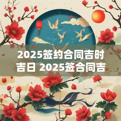 2025签约合同吉时吉日 2025签合同吉日吉时