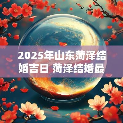 2025年山东菏泽结婚吉日 菏泽结婚最新通知