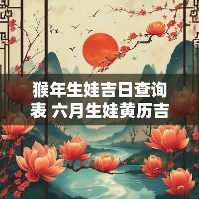 猴年生娃吉日查询表 六月生娃黄历吉日查询表
