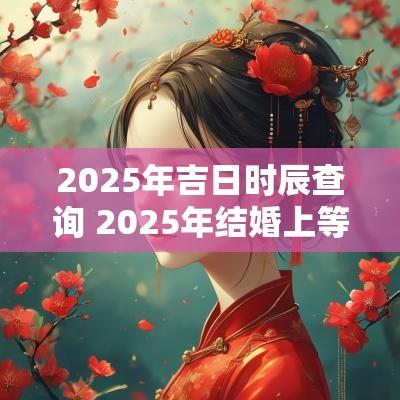 2025年吉日时辰查询 2025年结婚上等吉日