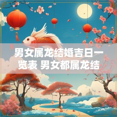 男女属龙结婚吉日一览表 男女都属龙结婚什么日子好