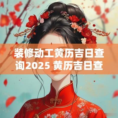 装修动工黄历吉日查询2025 黄历吉日查询2025装修