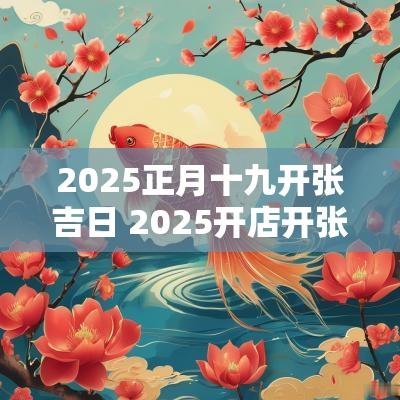 2025正月十九开张吉日 2025开店开张吉日