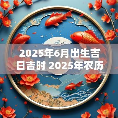 2025年6月出生吉日吉时 2025年农历六月黄道吉日生孩子