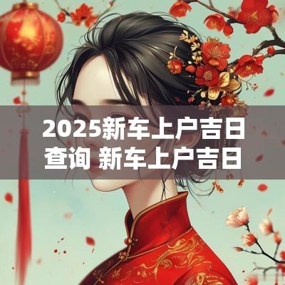 2025新车上户吉日查询 新车上户吉日2025