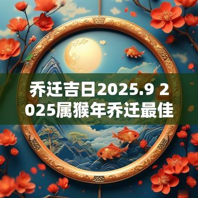 乔迁吉日2025.9 2025属猴年乔迁最佳的吉日一览表