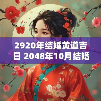 2920年结婚黄道吉日 2048年10月结婚黄道吉日