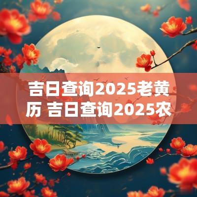 吉日查询2025老黄历 吉日查询2025农历黄道吉日