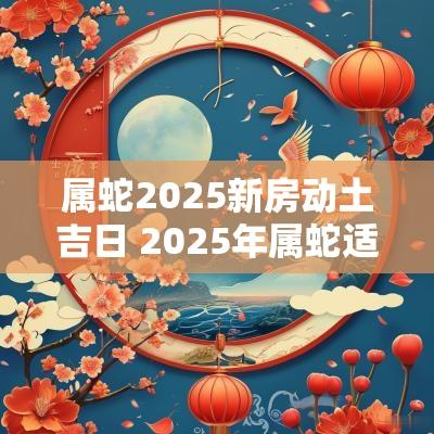属蛇2025新房动土吉日 2025年属蛇适合动土的日子