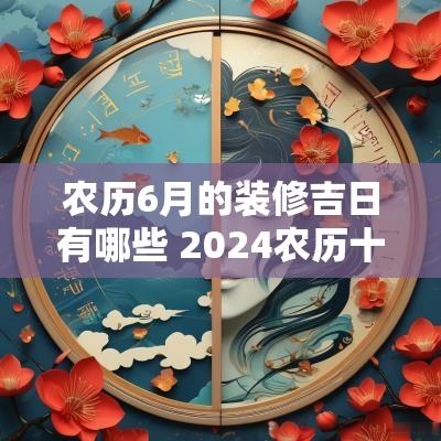 农历6月的装修吉日有哪些 2025农历十月装修吉日
