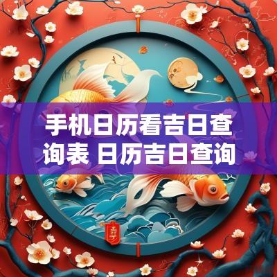 手机日历看吉日查询表 日历吉日查询表