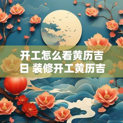 开工怎么看黄历吉日 装修开工黄历吉日吉时表