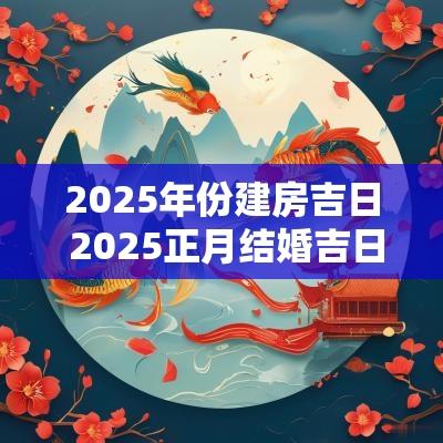 2025年份建房吉日 2025正月结婚吉日