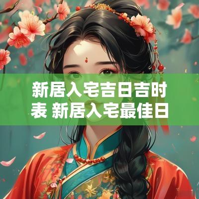 新居入宅吉日吉时表 新居入宅最佳日期