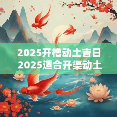 2025开槽动土吉日 2025适合开渠动土吉日
