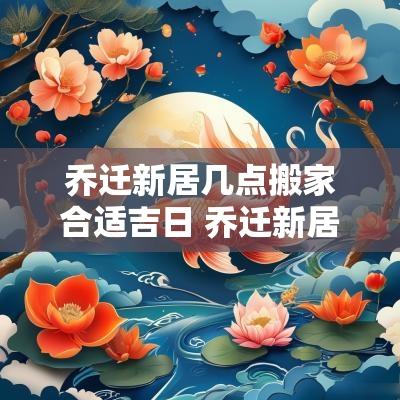 乔迁新居几点搬家合适吉日 乔迁新居早上几点搬家最好