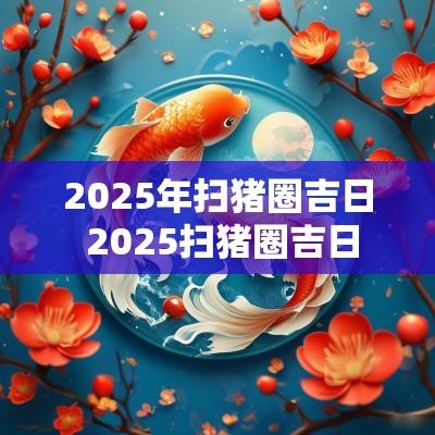 2025年扫猪圈吉日 2025扫猪圈吉日