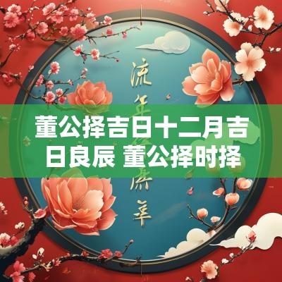 董公择吉日十二月吉日良辰 董公择时择日介绍