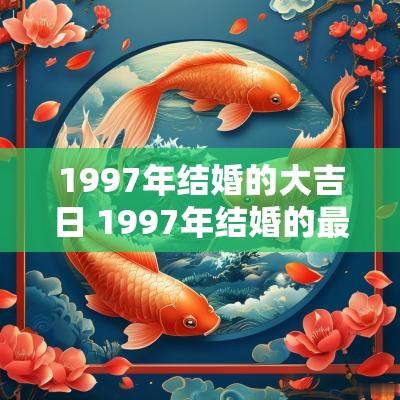 1997年结婚的大吉日 1997年结婚的最佳年龄