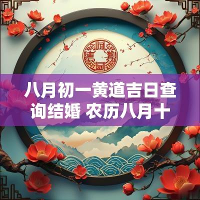 八月初一黄道吉日查询结婚 农历八月十一黄道吉日查询