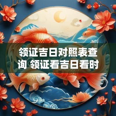 领证吉日对照表查询 领证看吉日看时辰吗