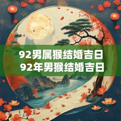 92男属猴结婚吉日 92年男猴结婚吉日查询