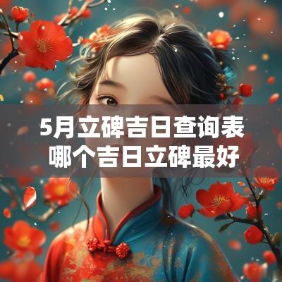 5月立碑吉日查询表 哪个吉日立碑最好呢