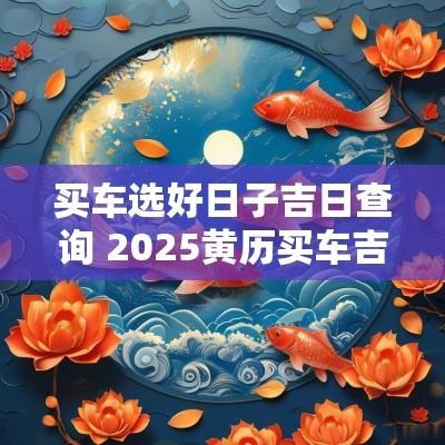买车选好日子吉日查询 2025黄历买车吉日