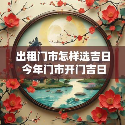 出租门市怎样选吉日 今年门市开门吉日