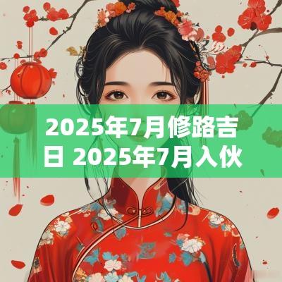 2025年7月修路吉日 2025年7月入伙吉日吉时