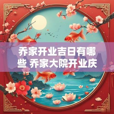 乔家开业吉日有哪些 乔家大院开业庆典