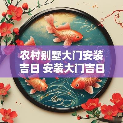 农村别墅大门安装吉日 安装大门吉日2025年