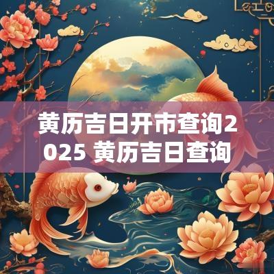 黄历吉日开市查询2025 黄历吉日查询2025开工