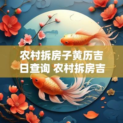 农村拆房子黄历吉日查询 农村拆房吉日吉时查询大全