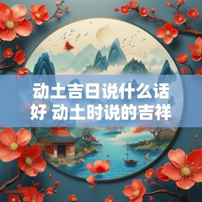 动土吉日说什么话好 动土时说的吉祥话