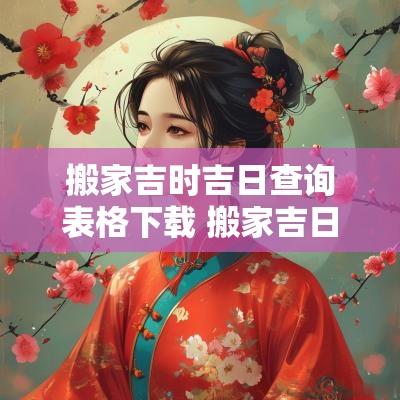 搬家吉时吉日查询表格下载 搬家吉日查询表格下载手机版