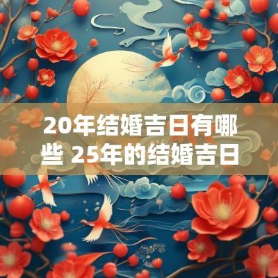 20年结婚吉日有哪些 25年的结婚吉日有哪些