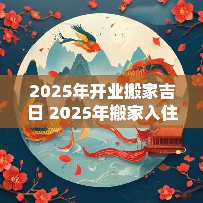 2025年开业搬家吉日 2025年搬家入住新房的吉日吉时