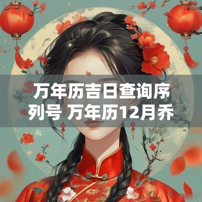 万年历吉日查询序列号 万年历12月乔迁吉日
