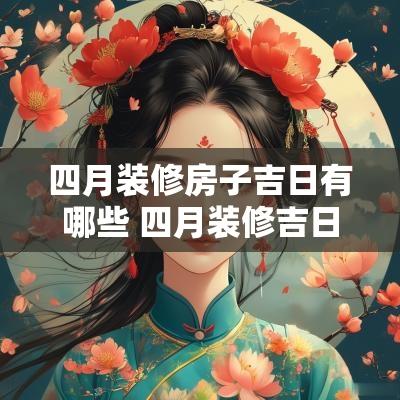 四月装修房子吉日有哪些 四月装修吉日有哪些