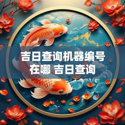 吉日查询机器编号在哪 吉日查询