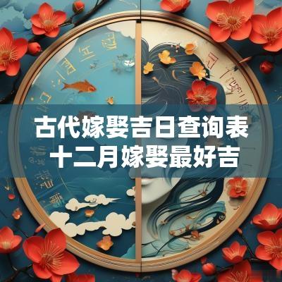 古代嫁娶吉日查询表 十二月嫁娶最好吉日